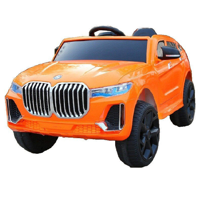 Ô tô xe điện đồ chơi BMW BJQ-X7 2 động cơ cho bé đạp ga vận động (Đỏ-Trắng-Cam)