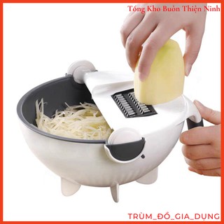 Bộ Dụng Cụ Thông Minh Nạo Rau - Củ - Quả Kèm Rổ 9 Trong 1 Đa Năng