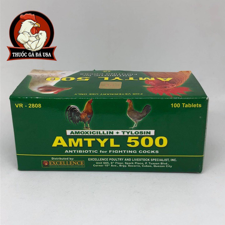 AMTYL 500 CHO GÀ ĐÁ - HỘP X 100 Viên Và Lẻ