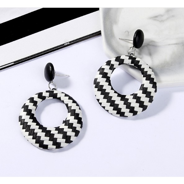 Khuyên tai boho retro handmad tết sợi hợp kim xk22