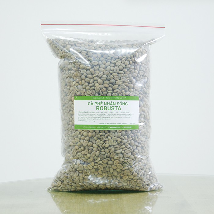 Cà Phê Nhân Sống Robusta 2 Kg chưa rang xay nguyên chất sạch vỏ, đủ độ ẩm