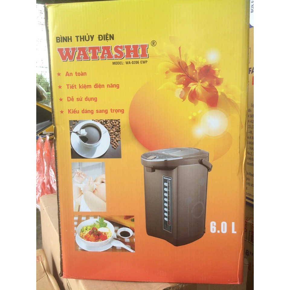 BÌNH THỦY ĐIỆN WATASHI 6.0 LÍT