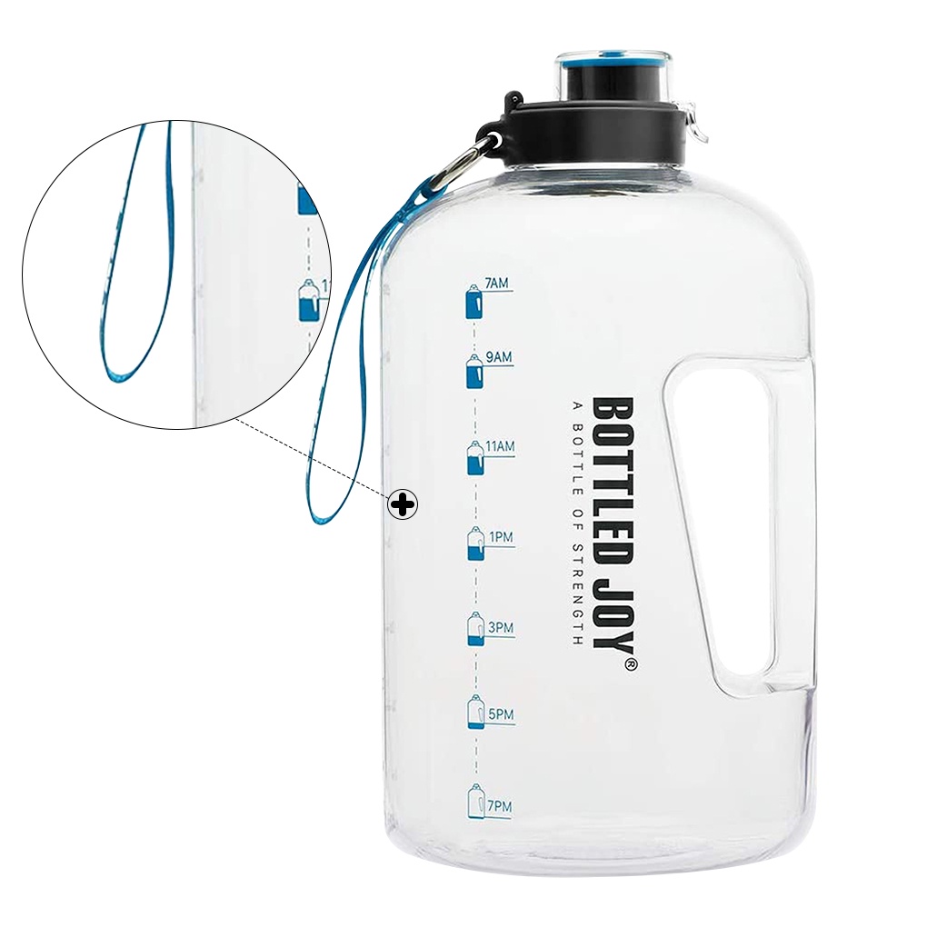 [Choosewho1] 1 Gallon Water Bottle with Time Marker Reminder Leak-Proof Large Drinking Jug for Sports Camping