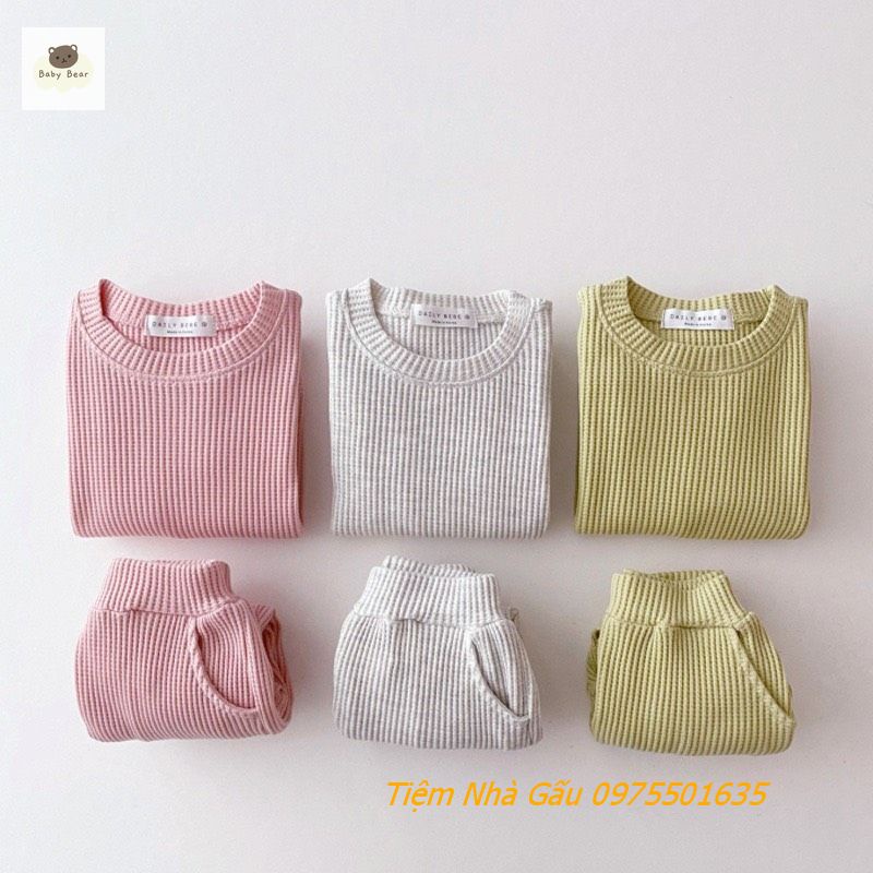 Bộ quần áo len Hàn cho bé 0-2 tuổi style Hàn Quốc chất liệu len dệt kim nhiều màu sắc