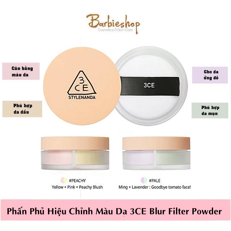 Phấn Phủ Bột 2 Màu 3ce Studio Blur Filter Powder 7g