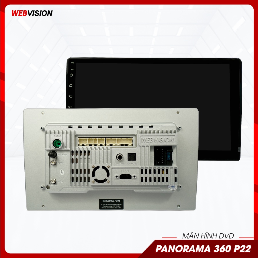 Màn hình Webvision Panorama P22, màn hình DVD Android liền camera 360 độ, 32gb ROM