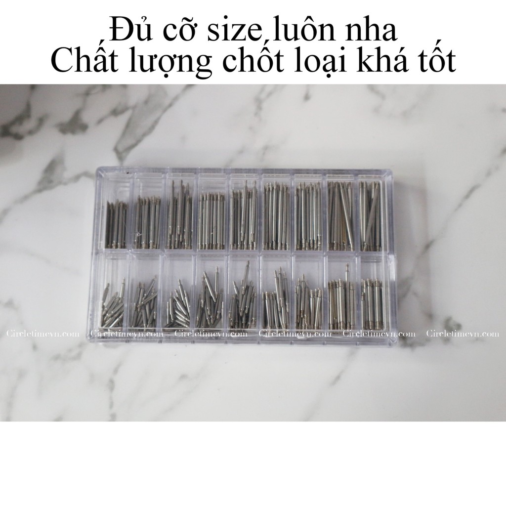 Hộp chốt dây đồng hồ đủ cỡ size từ 8mm đến 25mm - Hộp springbar