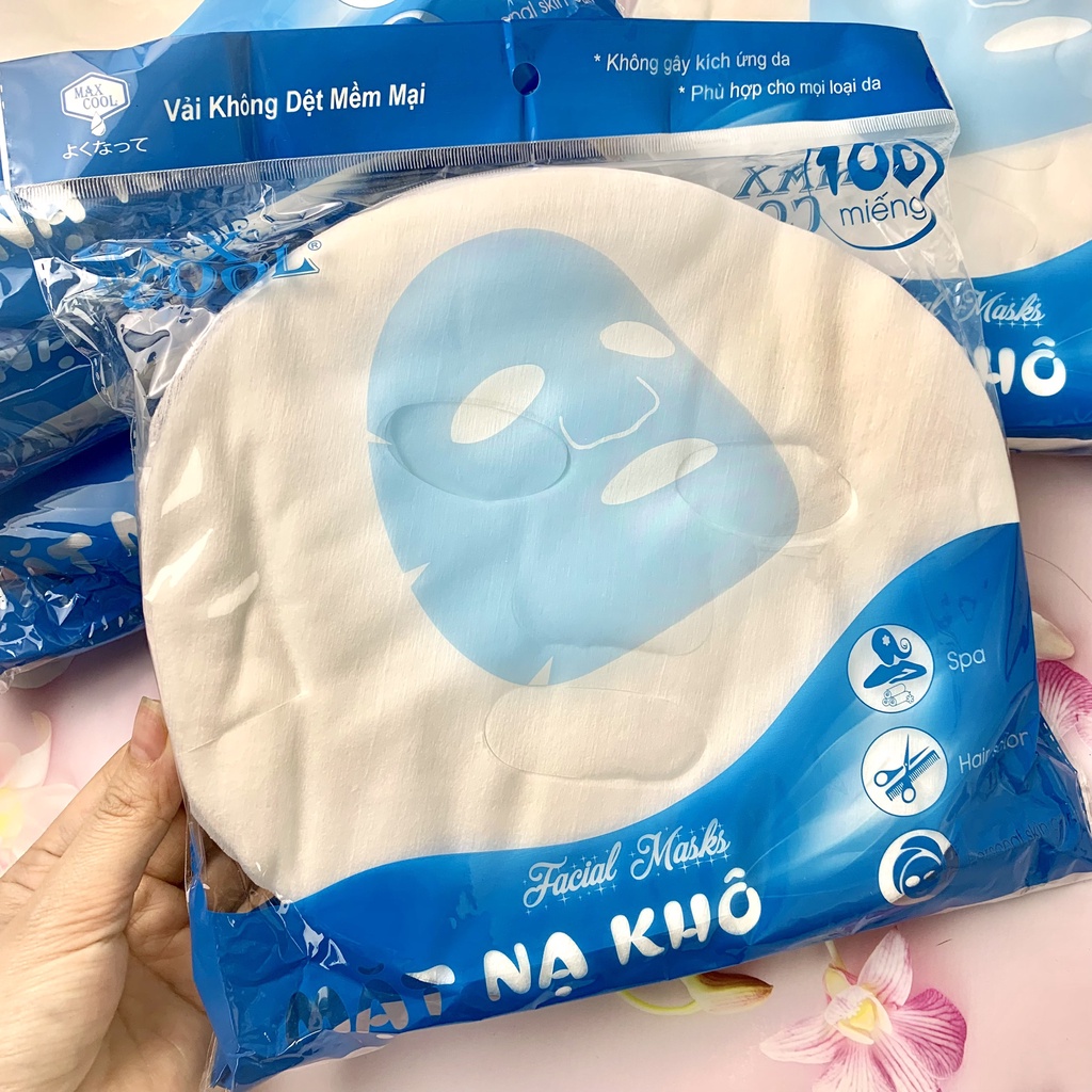 100 Miếng mặt nạ giấy khô MAX COOL chuyên dùng trong Spa dưỡng da đa năng