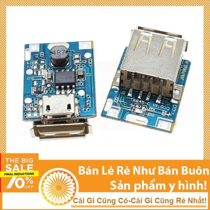 Mạch Sạc Dự Phòng Mini 18650 Lipo 1A Có Đèn Báo Sạc - NTHN