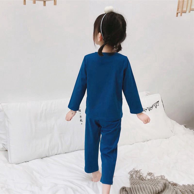 ruiaike  Kids Girls Boys Pajamas Set Candy Color Cotton Pyjama Sleepwear Nightwear Loungewear Homewear