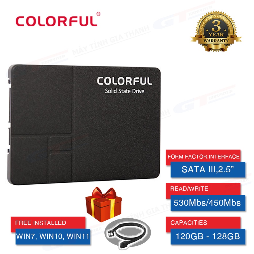 Ổ Cứng SSD Colorful 128GB SL300 Sata III 6Gb/s Tốc Độ 530/450Mbs - BH 3 Năm Chính Hãng Network Hub (NWH)