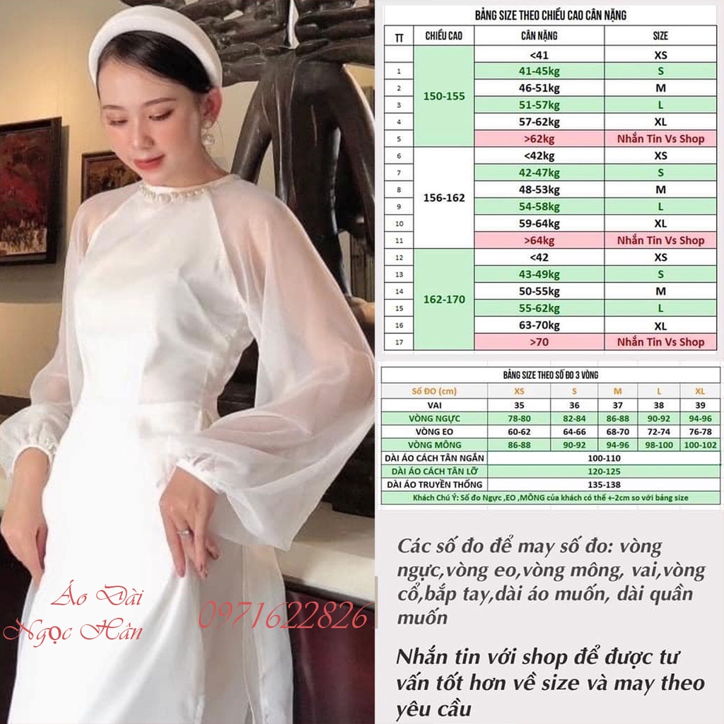 Áo Dài Cách Tân Nữ Tay Bồng  4 Tà TK26