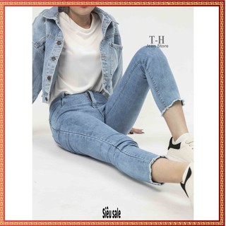 Quần jean nữ cạp cao túi xéo tôn dáng, quần bò nữ ôm dáng thời trang AKG25 tien.shop3