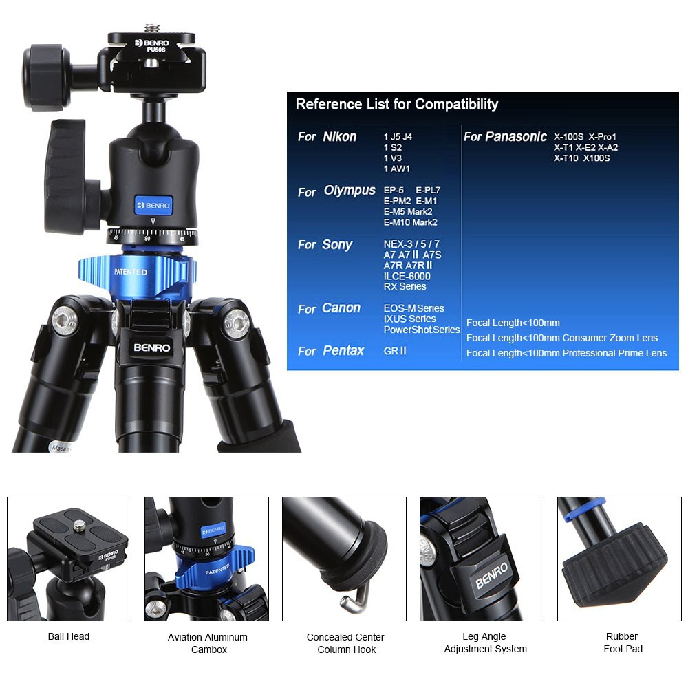 BENRO IS05 - Chân Đế Tripod Cao Cấp Cho Máy Ảnh Và Máy Quay