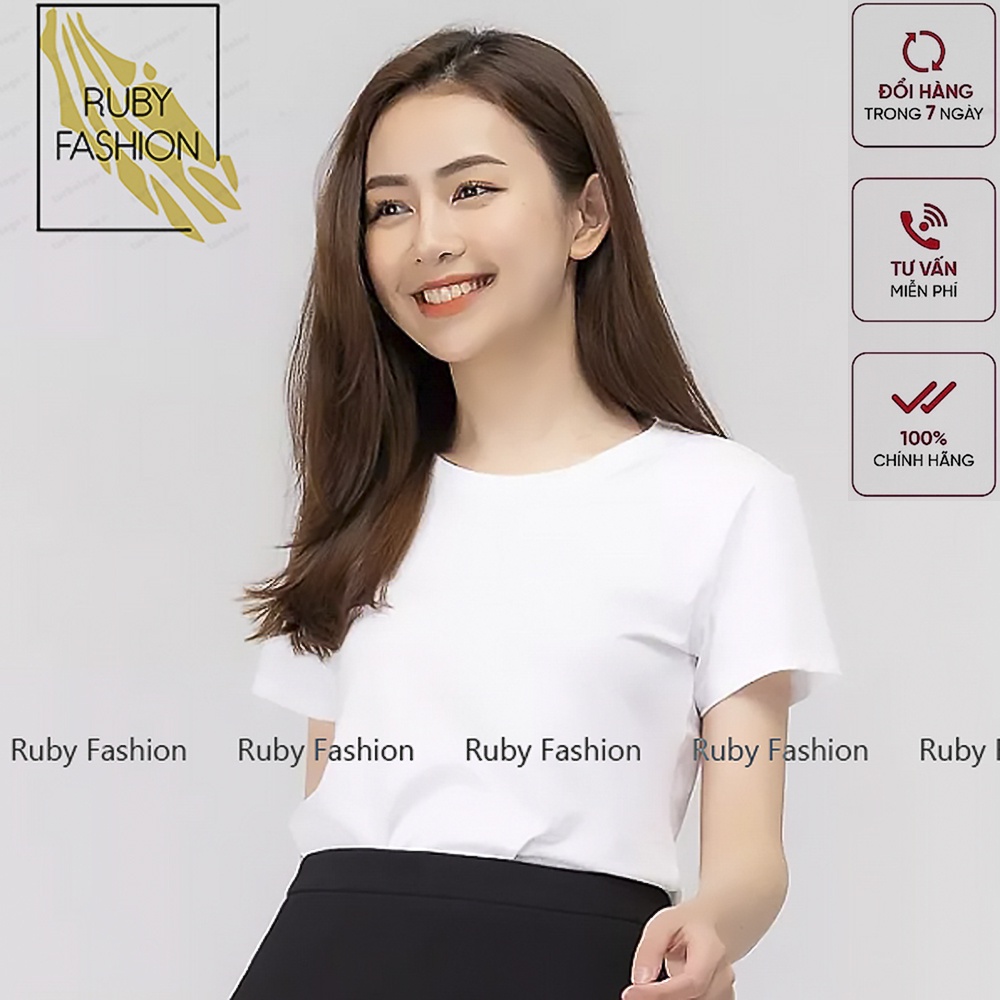 Áo thun nữ Ruby Fashion cộc tay cổ tròn, phông form ôm đẹp chất vải co giãn