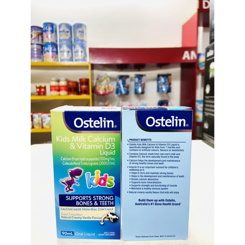 Canxi Ostelin nước calcium vitamin d3 cho bé chính hãng 90ml 06607