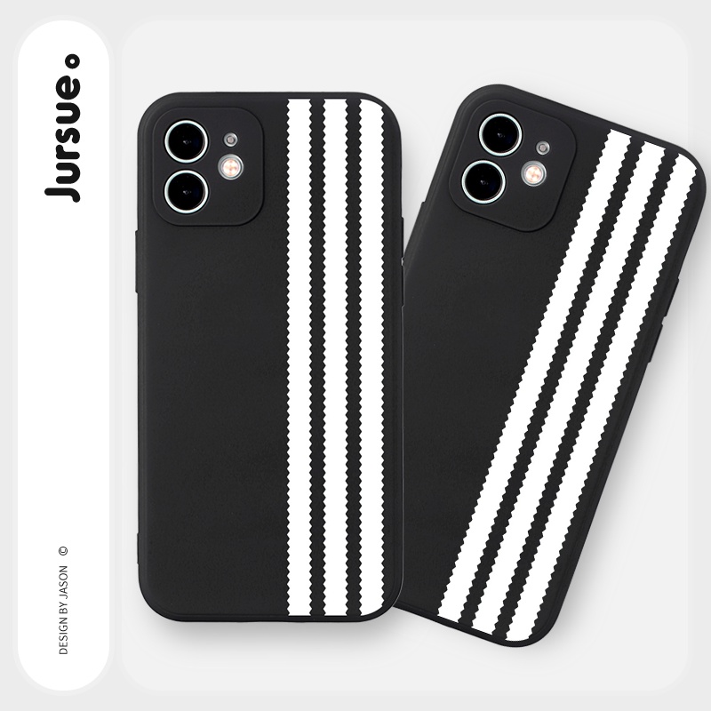 Ốp lưng JURSUE mềm chống bẩn hình độc lạ đen Cho iPhone 14 13 12 11 Pro Max SE 2020 X XR XS 8 7 ip 6S 6 Plus Y2221
