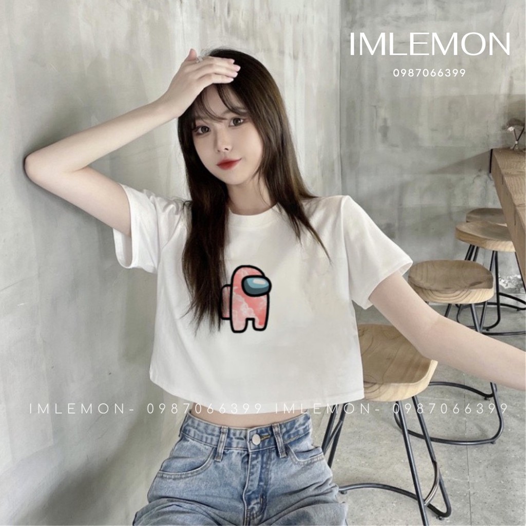 Áo Croptop Nữ Hoạ tiết AMONG US &amp; GALAXY AMONG US Form Rộng, Dễ Thương Năng Động