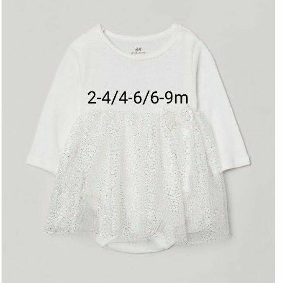 Váy ren bodysuit H&amp;M chuẩn auth us sz2-4/4-6/6-9m