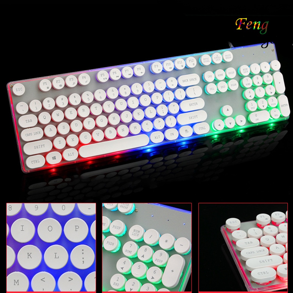 Bàn Phím Chơi Game G102 104 Phím Có Đèn Nền Dạ Quang Chống Thấm Nước Kết Nối Usb 2.0