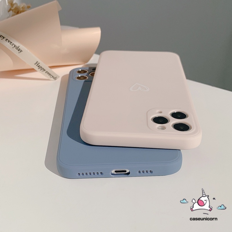 Ốp Điện Thoại Tpu Mềm Màu Kẹo Hình Trái Tim Cho Iphone 11 12 Pro Max X Xr Xs Max 6 6s 7 8 Plus Se 2020 Edge 12