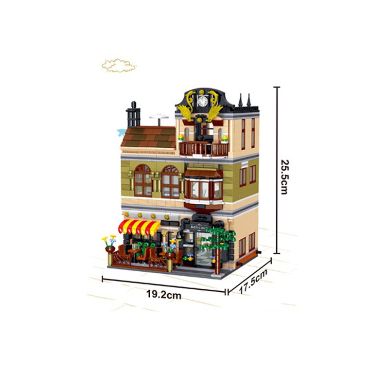Đồ chơi Lắp ghép Mô hình Modular Rome Restaurants  Hill Tavern Summer Coffee QL 0954-0957 Mô hình cao cấp Nhà hàng Rome