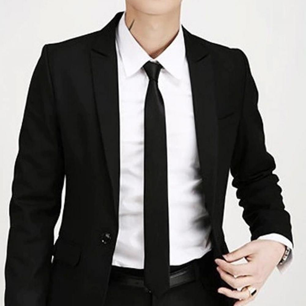 CLEVER Fashion Casual Neck Skinny Solid Silk Wedding Tie Necktie