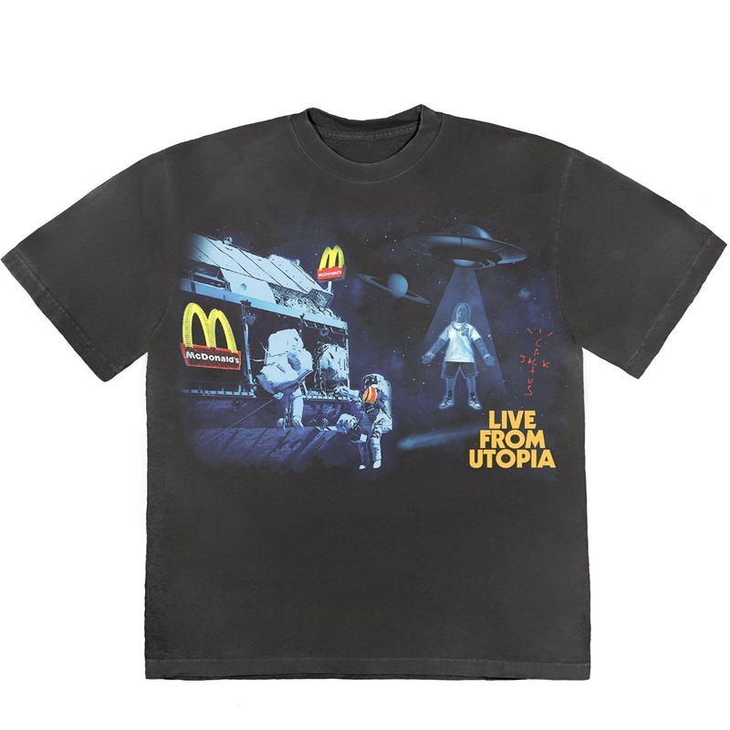 Áo Thun Ngắn Tay In Hình Travis Scott x Mcdonald 'S TS Mcdonald Cá Tính Cho Nam Và Nữ