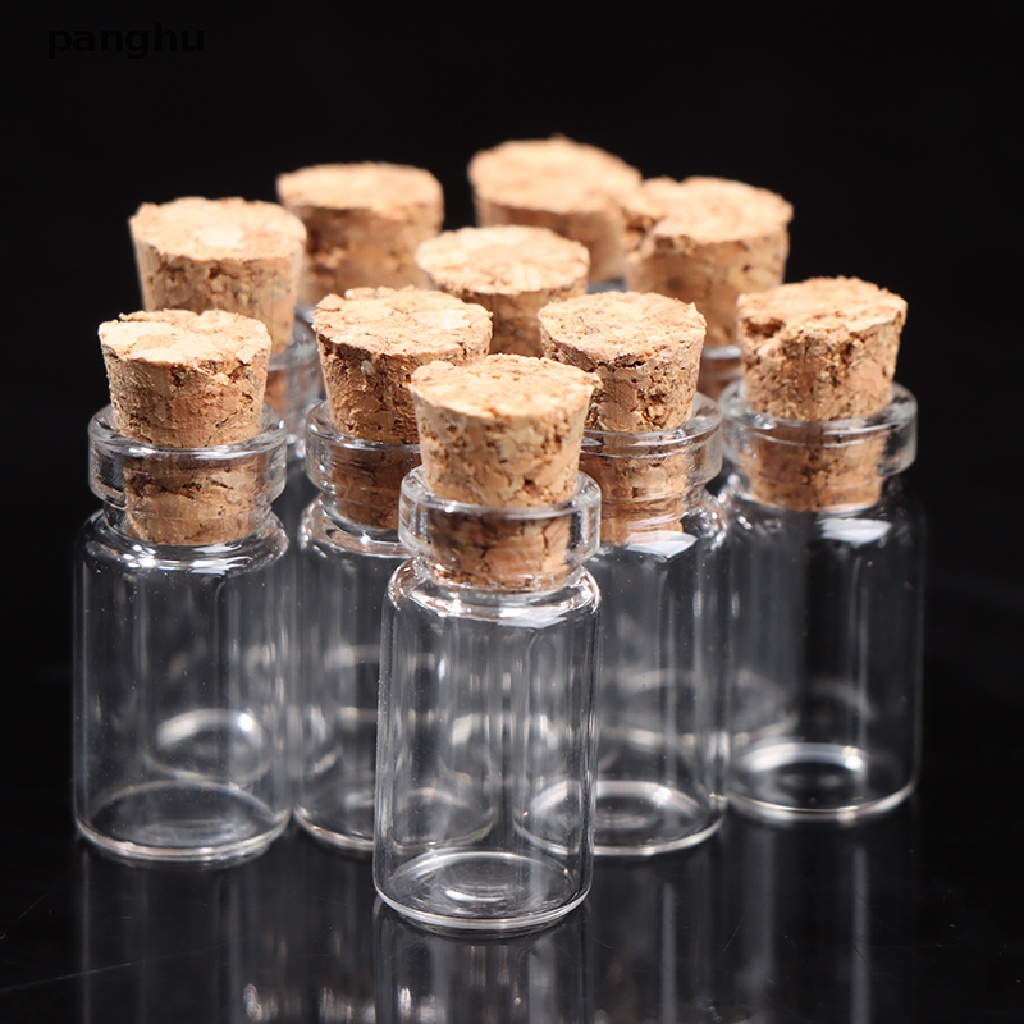 Bộ 10 Lọ Thủy Tinh Nhỏ Có Nút Bần Kích Thước 11x22mm Dùng Trang Trí Tiệc Cưới