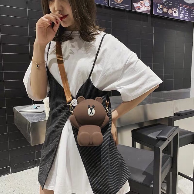 FREESHIP 50K Túi đeo chéo gấu Brown siêu xinh hot trend 2019 ( kèm 2 dây đeo) | BigBuy360 - bigbuy360.vn