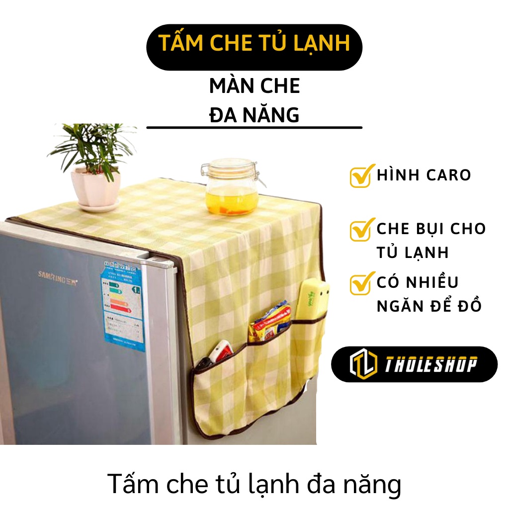 Tấm phủ tủ lạnh thông minh - Tấm che tủ đựng đồ đa năng có ngăn bỏ đồ 125x44cm 2839