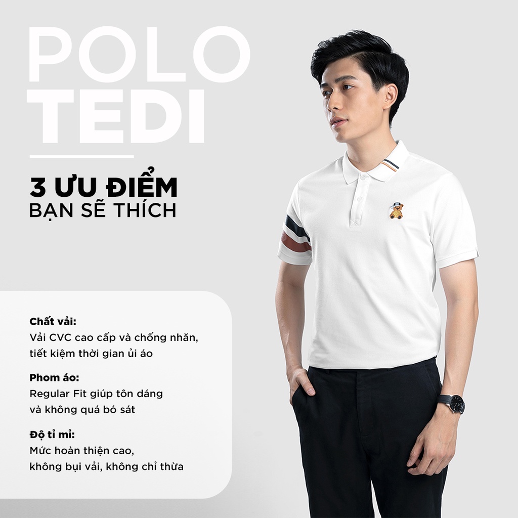 Áo thun Polo nam cổ bẻ TEDI vải cá sấu Cotton xuất xịn, chuẩn form,sang trọng-lịch lãm - HAPPYHOW