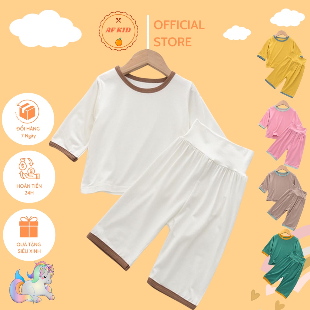 Bộ Quần Áo Trẻ Em AF KID Lửng Trơn Nhiều Màu Cho Bé Chất Thun Lạnh Siêu Mềm Mịn Mát