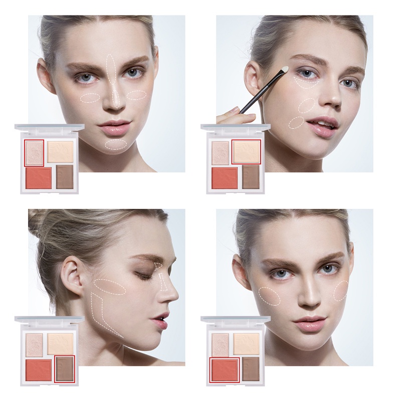 Bảng Phấn Mắt / Bảng Phấn Mắt / Tạo Khối / Phấn Bắt Sáng Tông Lì / Phấn Má Hồng Trang Điểm Sáng Da