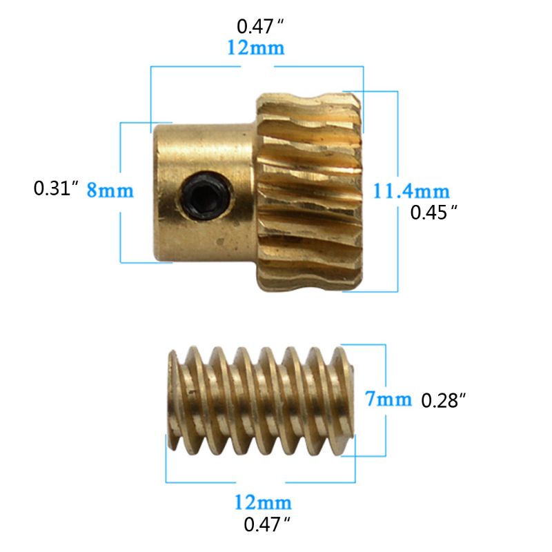 Bánh Răng Động Cơ Đầu Ra Bằng Đồng Thau 0.5 Modulus 1: 10
