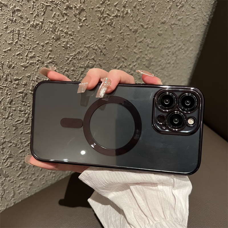 Ốp Điện Thoại Mềm Trong Suốt Chống Sốc Từ Tính Cho iPhone 14 13 12 11 Pro Max XS XR X 8 + 7 Plus