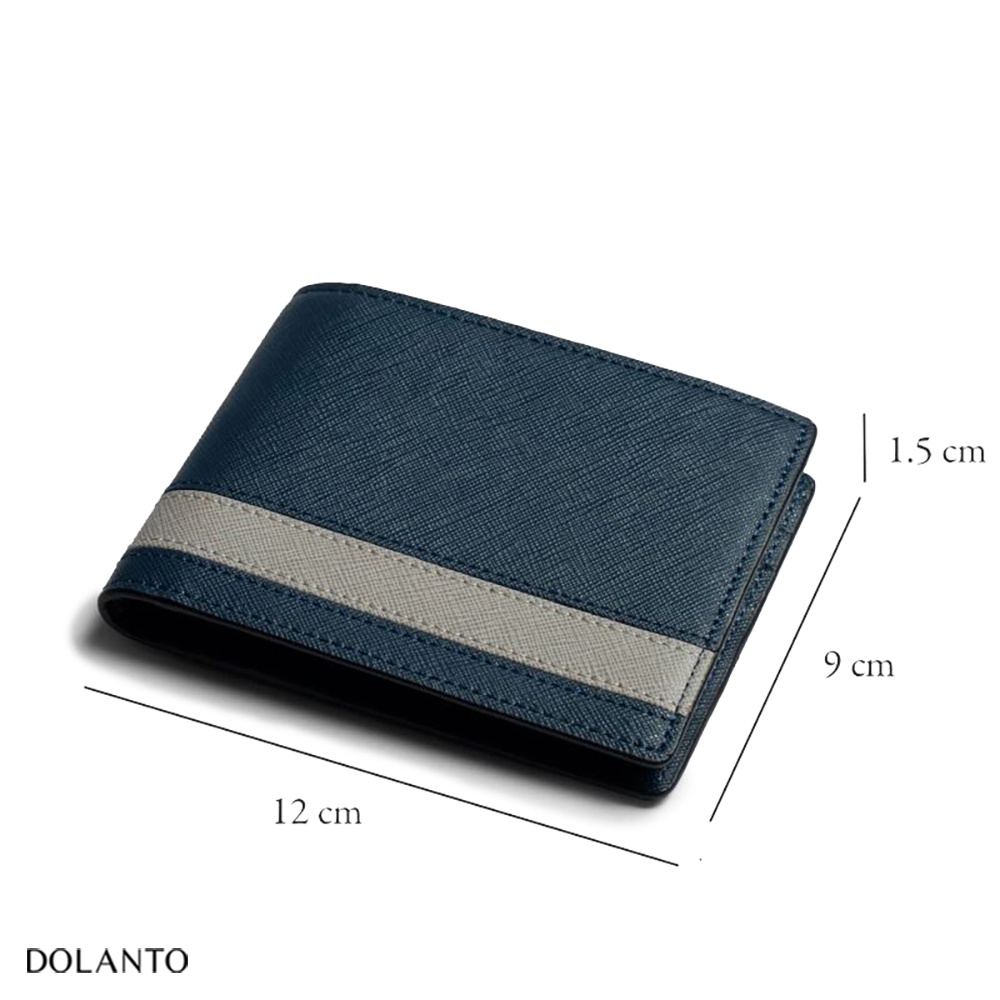 VÍ DA COSMOS Ngắn Gập Saffiano Nhập Khẩu Cao Cấp Chống Thấm Nước Unisex Nam Nữ DOLANTO