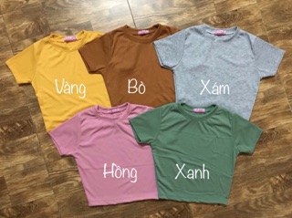 Áo Croptop gân cổ tròn