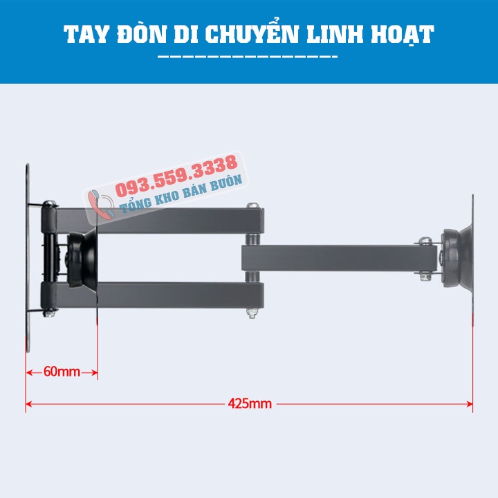 Giá Treo Màn Hình Máy Tính Gắn Tường S32 14 - 17 - 23 - 29 - 32 Inch - Giá Treo Tivi Xoay 360 Độ Tiện Lợi Khi Sử Dụng
