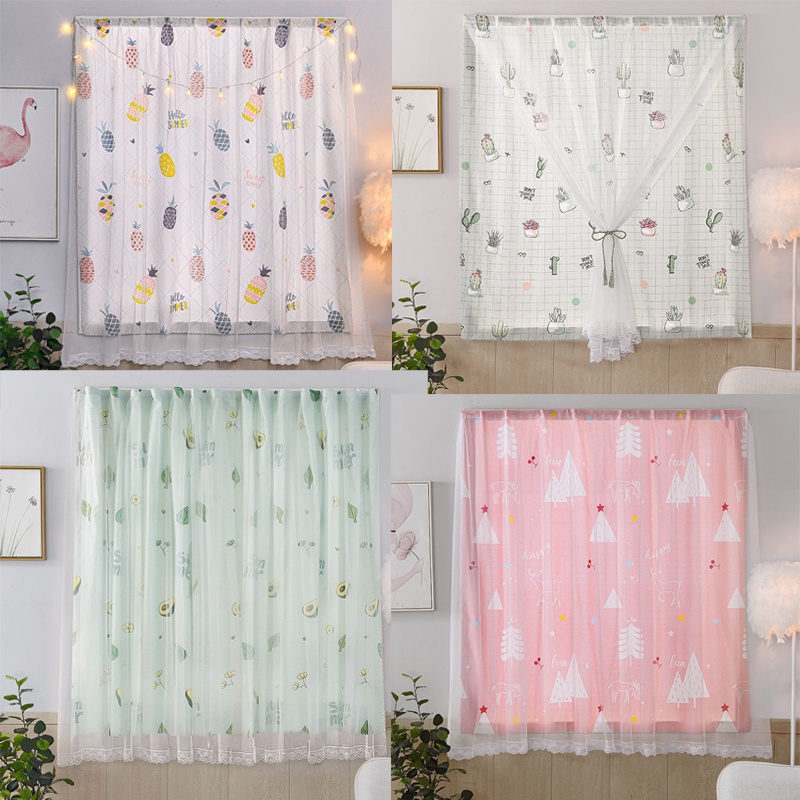 Rèm cửa sổ hai lớp dán không cần khoan cho phòng ngủ