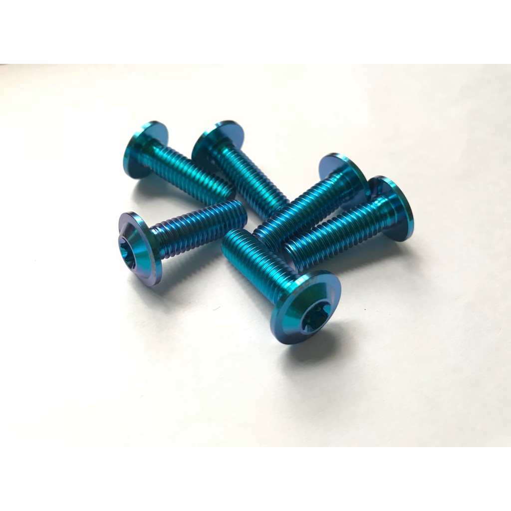 ỐC ĐĨA TITANIUM GR5 8x25 XANH NGỌC