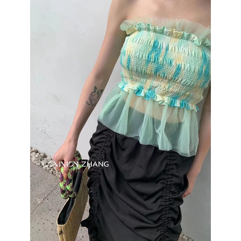 Áo Ống Xếp Ly Dáng Ôm Phong Cách Hàn Quốc Thời Trang Mùa Hè Cho Nữ