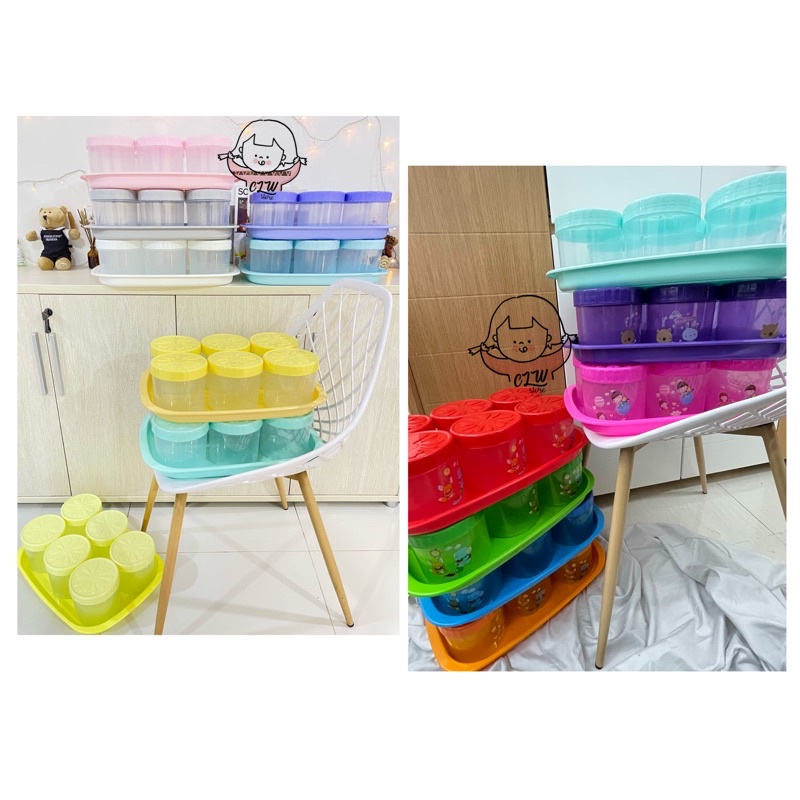 Bộ 4 / 6 Hũ Đựng Bánh Quy / Bánh Quy / Hũ Đựng Bằng Nhựa Cỡ Nhỏ Tiện Dụng