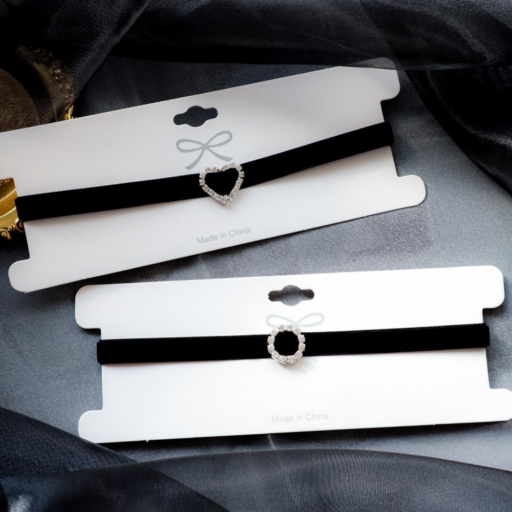 Vòng Cổ Nhung Đen ĐíNh Đá Đơn GiảN