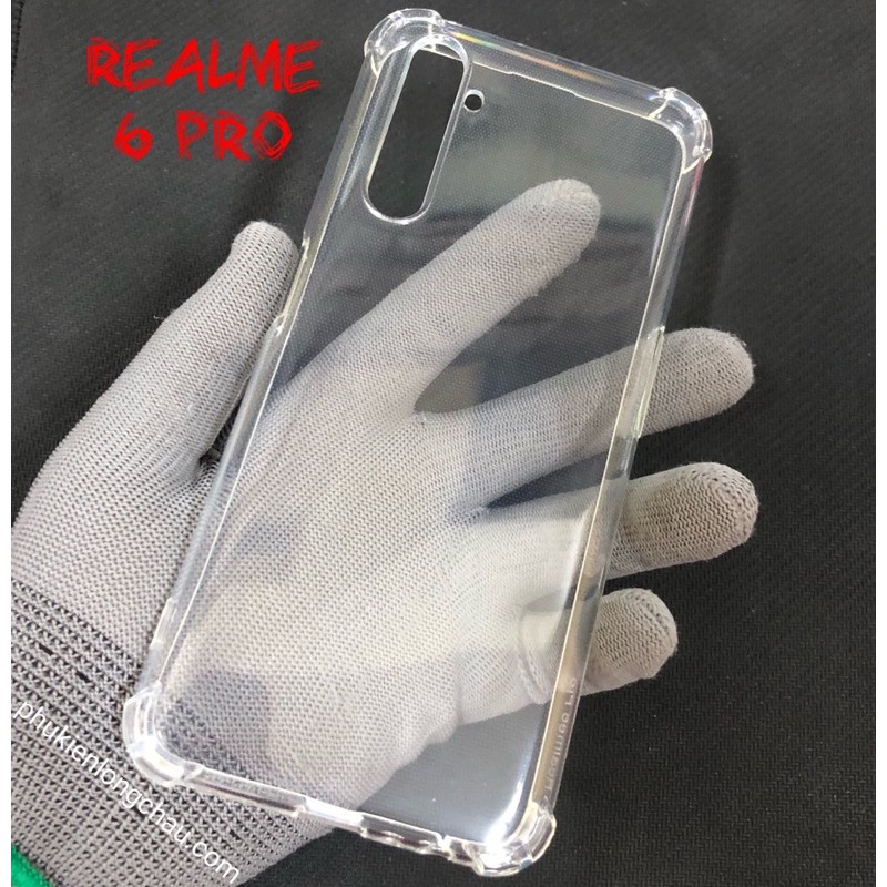 Ốp Lưng Realme 6 Pro Dẻo Trong Suốt Chống Sốc Có Gù Bảo Vệ 4 Gốc