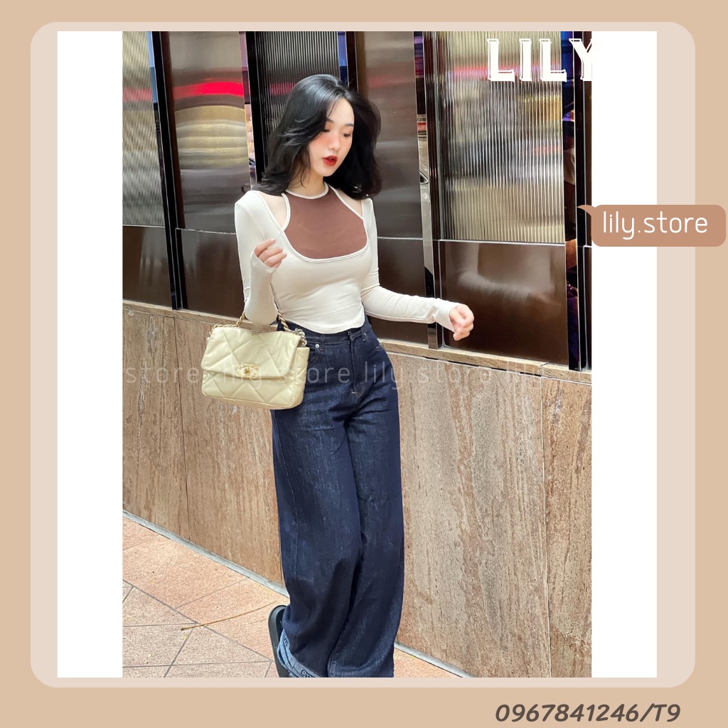 Áo body cổ yếm, Áo kiểu tay dài cổ yếm vạt bầu sang chảnh, áo kiểu croptop nữ 3 màu đen, be, nâu S,M, L T9 LILY
