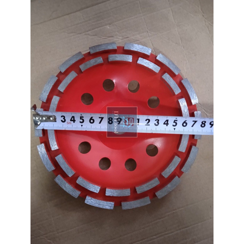 Đĩa mài bê tông đường kính D100 - D180mm. Đá mài phá mặt nền, mài vệ sinh bể mặt bê tông. Bát sắt  D125mm - Đỏ