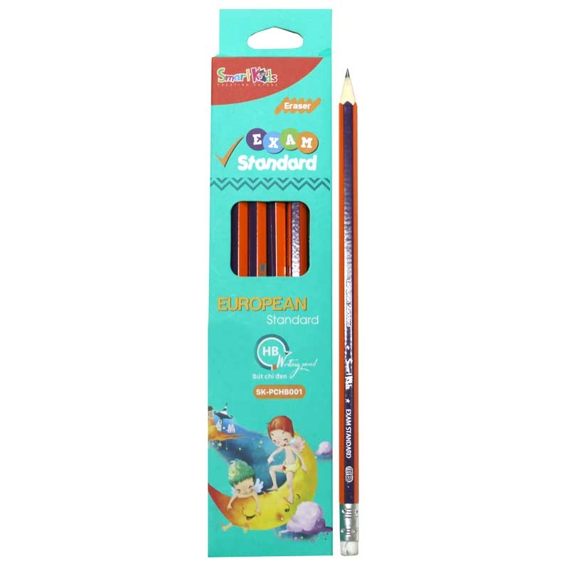 Hộp 12 Bút Chì Gỗ HB Smart Kids Exam Standard SK-PCHB001