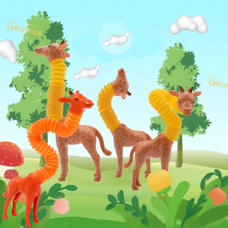 1 Đồ Chơi Hình Hươu Cao Cổ / Hươu Cao Cổ Bằng Nhựa Co Giãn Nhiều Màu Sắc Tùy Chọn DIY