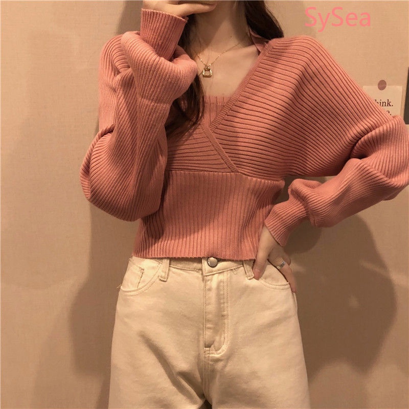 Áo Sweater Dệt Kim Tay Dài Thời Trang Mùa Thu Cho Nữ